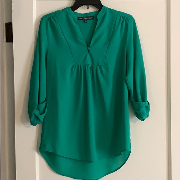 Brixon Ivy Sylvester Split Neck Blouse Sz S - Picture 2 of 7